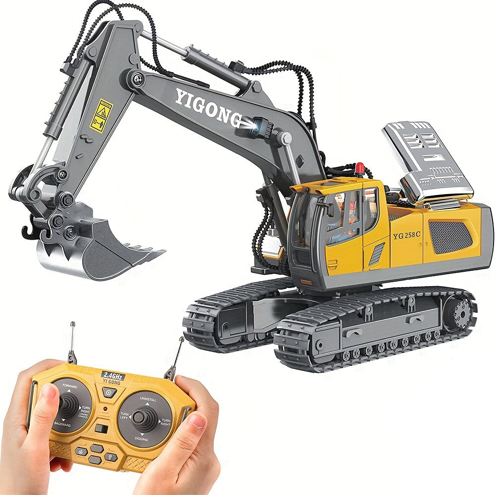 RC digger toy comparable to Precision RC Mighty Machinery and ConstructPro Remote Control toys. Alloy Remote Control Excavator Simulation Electric Engineering Vehicle_0