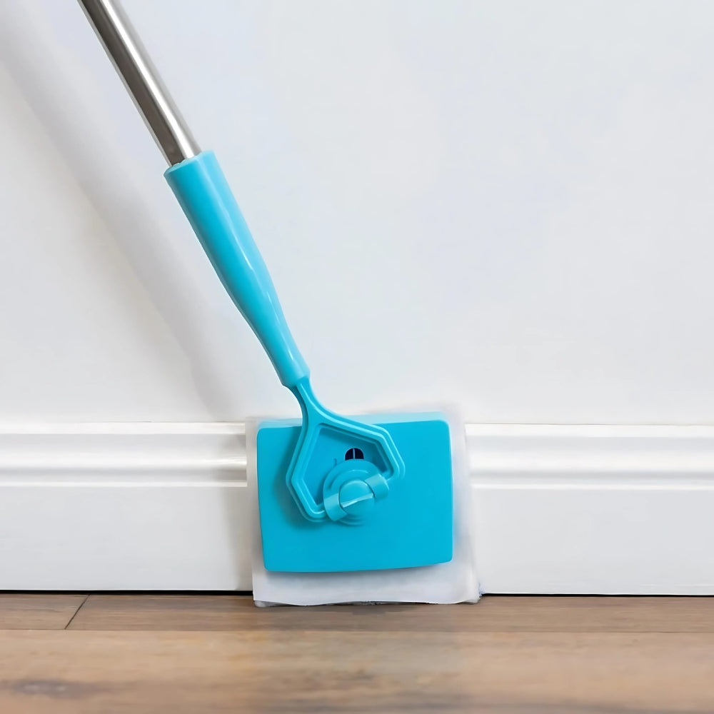 Baseboard Cleaner Mop with Handle and Pad for Wet and Dry Use