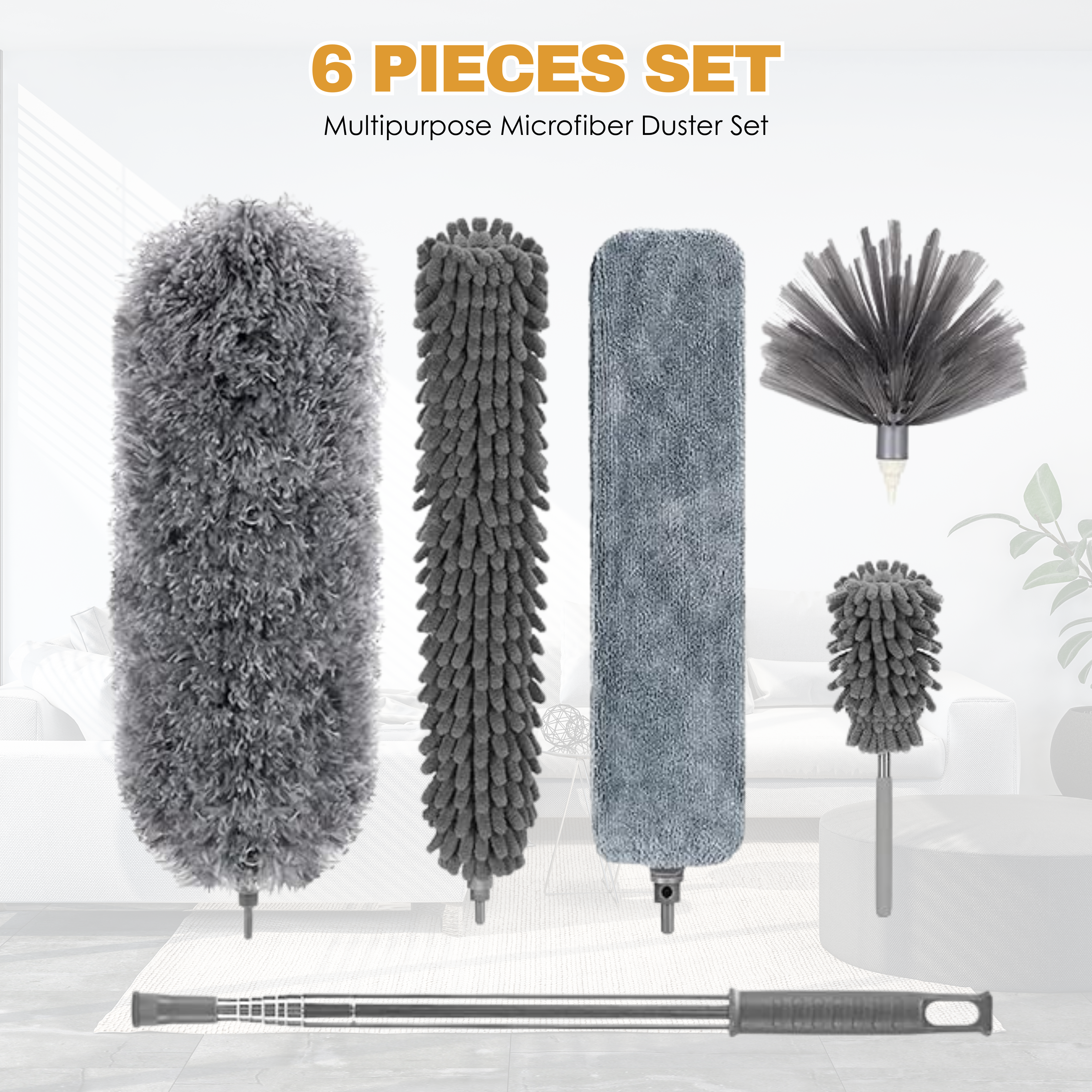 Multipurpose Microfiber Duster Set