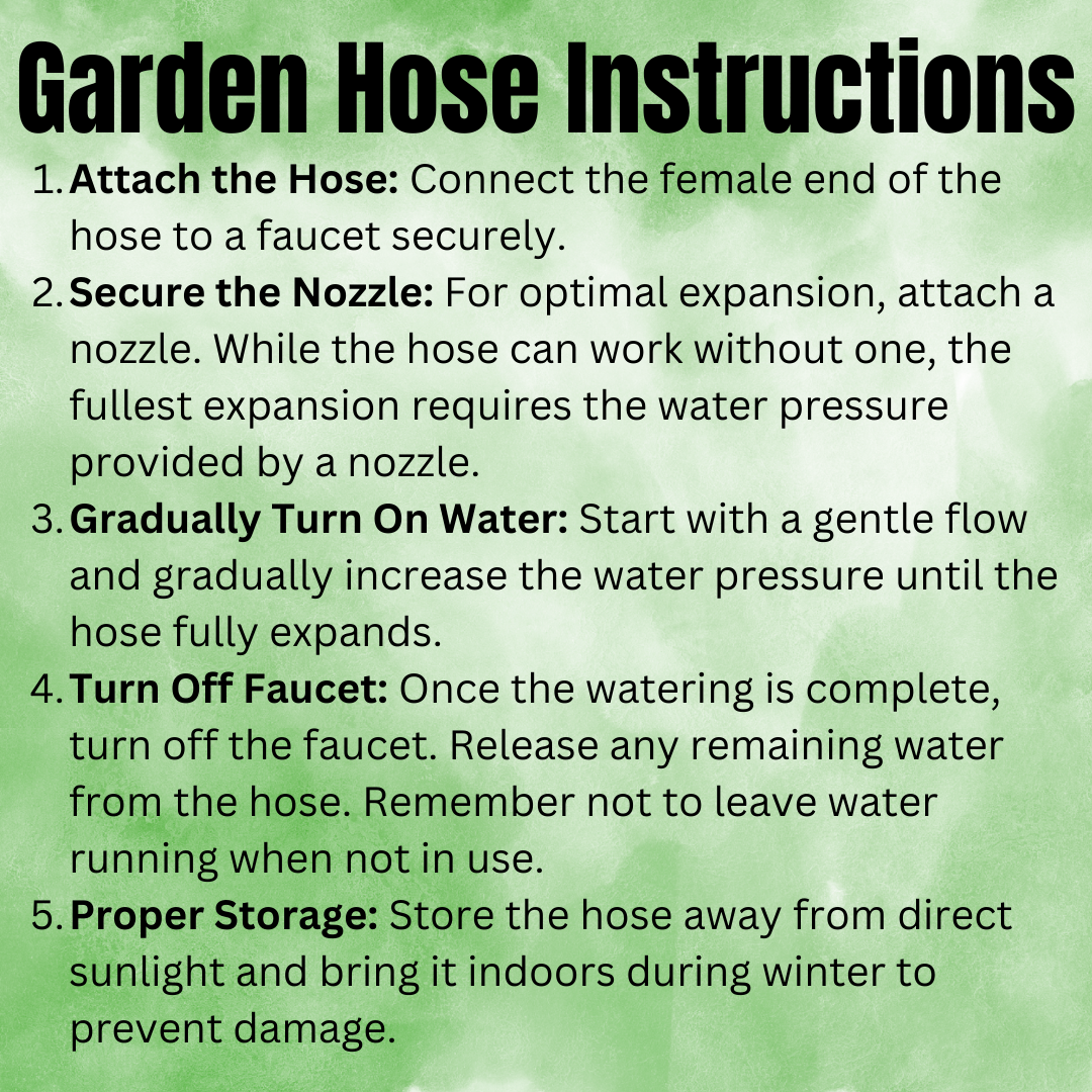 Knot-Free Garden Hose (Includes 8 Spray Nozzle & Storage Bag)
