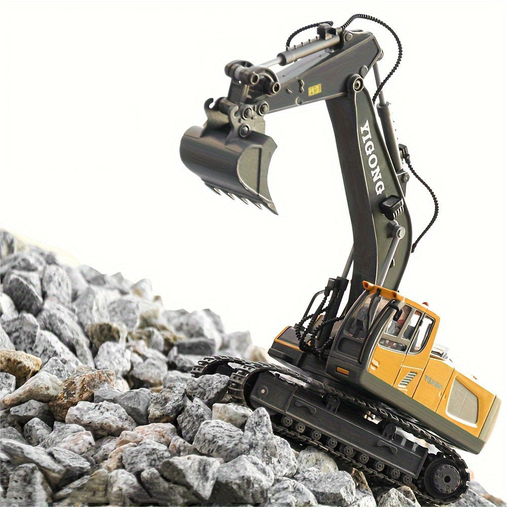 RC digger toy comparable to 
 - Precision RC Mighty Machinery and ConstructPro Remote Control toys.Alloy Remote Control Excavator Simulation Electric Engineering Vehicle_11