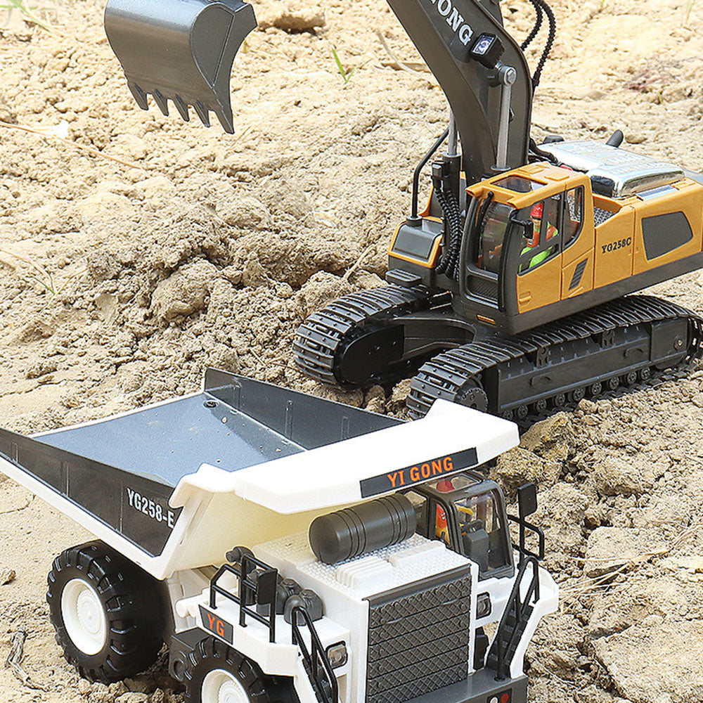 RC digger toy comparable to Precision RC Mighty Machinery and ConstructPro Remote Control toys.
