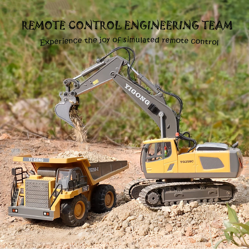 RC digger toy comparable to Precision RC Mighty Machinery and ConstructPro Remote Control toys.