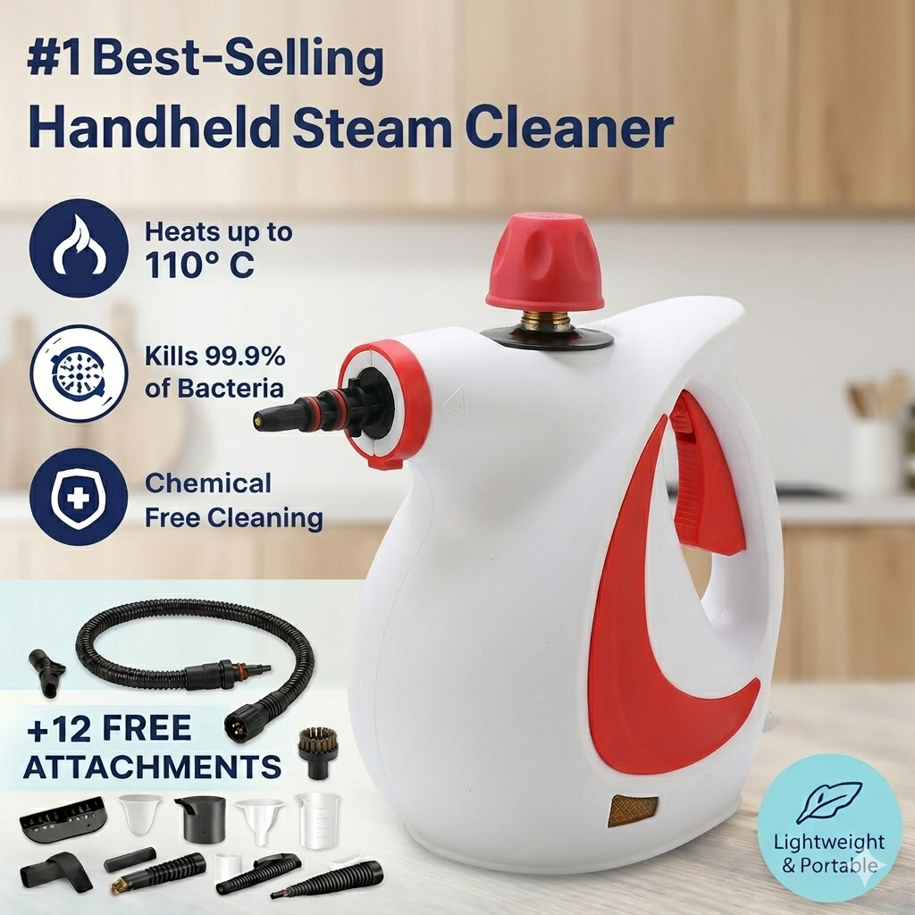 Multi-Surface Steam Cleaner + FREE 12 Attachments